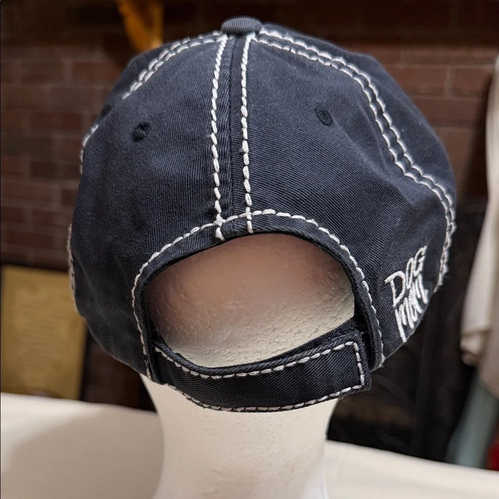 KBETHOS Charcoal Gray 'Dog Mom' Distressed Trucker Hat with Patch, Adjustable.